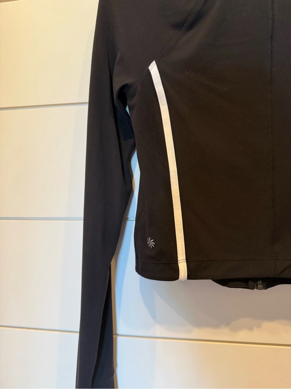 Athleta Black & White Salutation Crop Jacket, Small